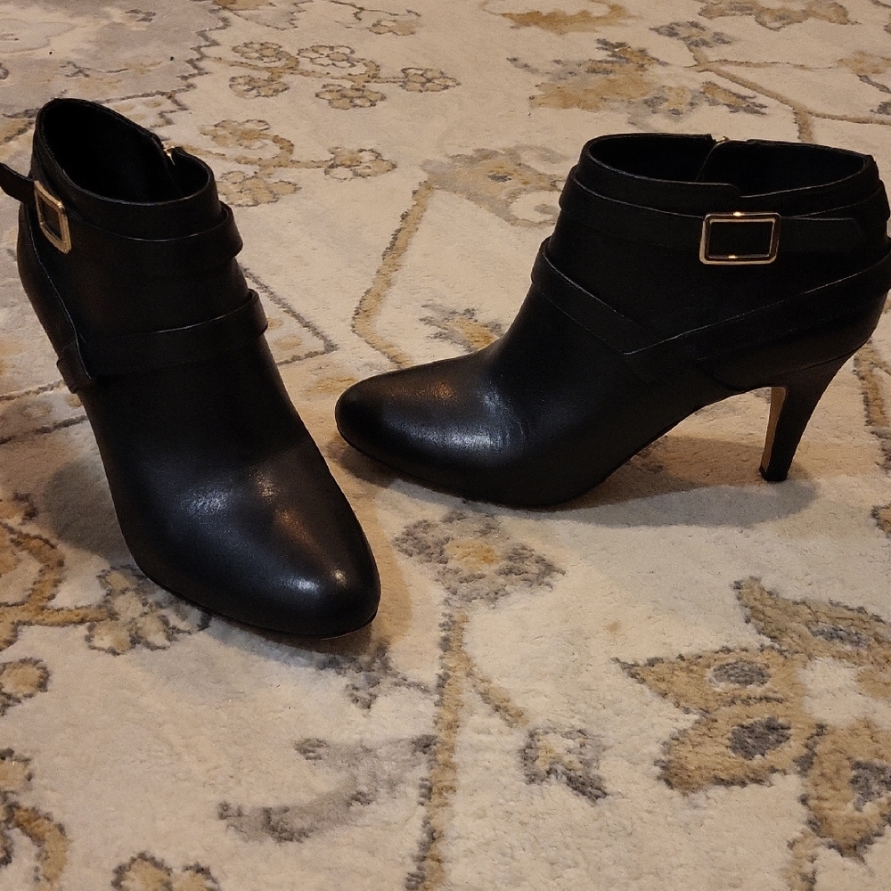 Elegant Black Leather Ankle Boots